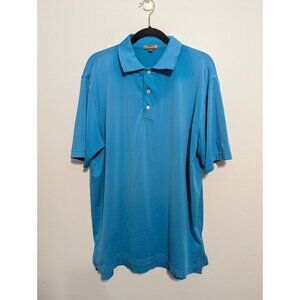 Peter Millar Polo Shirt Mens Large Blue Summer Comfort Short Sleeve Golf Top